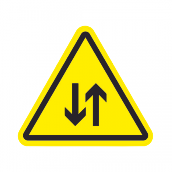 Panneau Triangle Sticker Danger Circulation dans les deux sens TRI-STI164